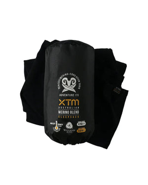 XTM Performance Sleeping Bag Black Dreamliner 170 Merino Wool Sleeping Bag Liner MU043-BLK